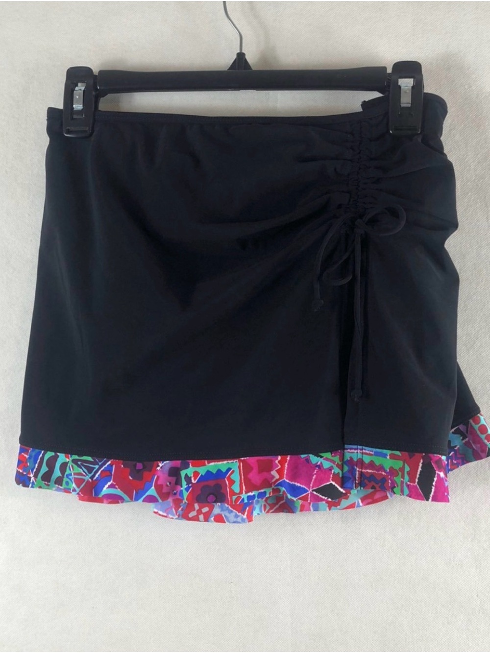 NWT Profile By Gottex Black Swim Skirt with Colorful Hem